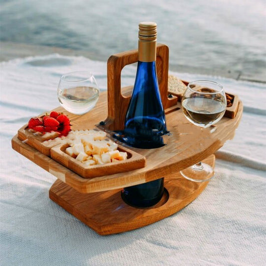 Wine Tray Outdoor Picnic Portable Hanging Wine Glasses