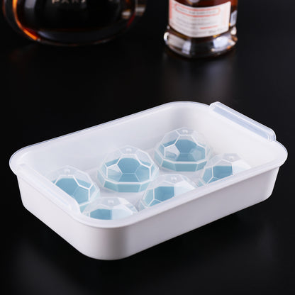 Silicone Ice Ball Tray with Cover Reusable Ice Cubes Maker