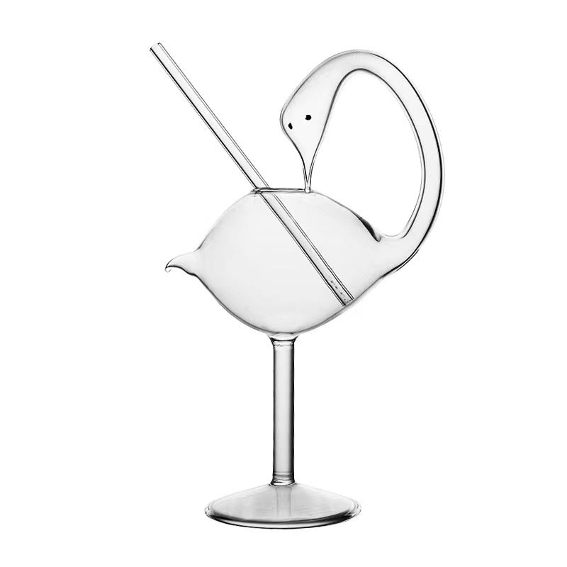 Glass Swan Goblet