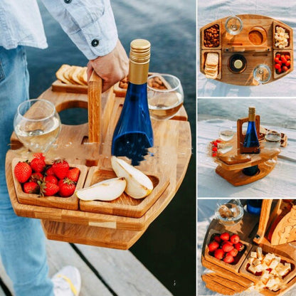 Wine Tray Outdoor Picnic Portable Hanging Wine Glasses