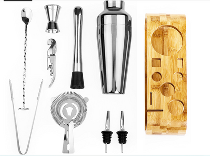 Stainless Steel 10-piece Cocktail Shaker Set