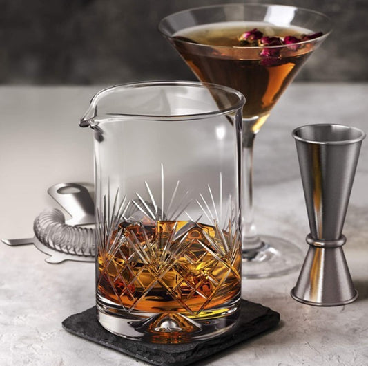 Ice Strainer Crystal Glass Stainless Steel Cocktail Set